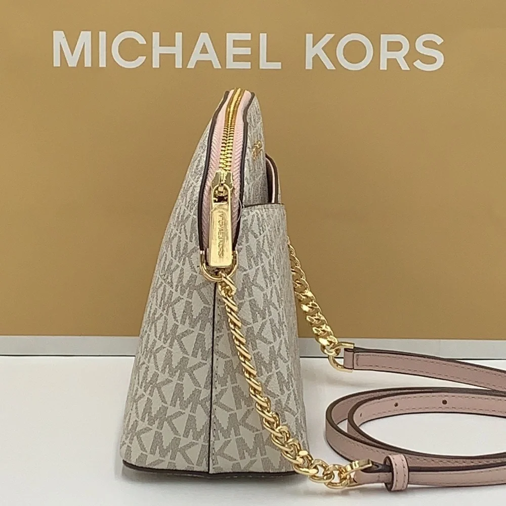 Michael Kors Jet Set Travel Medium Logo Dome Crossbody Bag